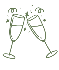 Two champagne glasses clinking.